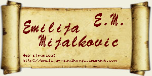 Emilija Mijalković vizit kartica